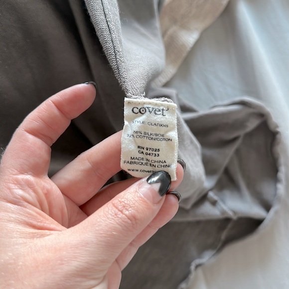 Covet Cardigan - silk and cotton, drapey, grey, thin and light - xs - Picture 4 of 4